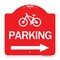 Signmission BicycleParking Right Arrow, Red & White Aluminum Architectural Sign, 18" x 18", RW-1818-24315 A-DES-RW-1818-24315 - alternate 1